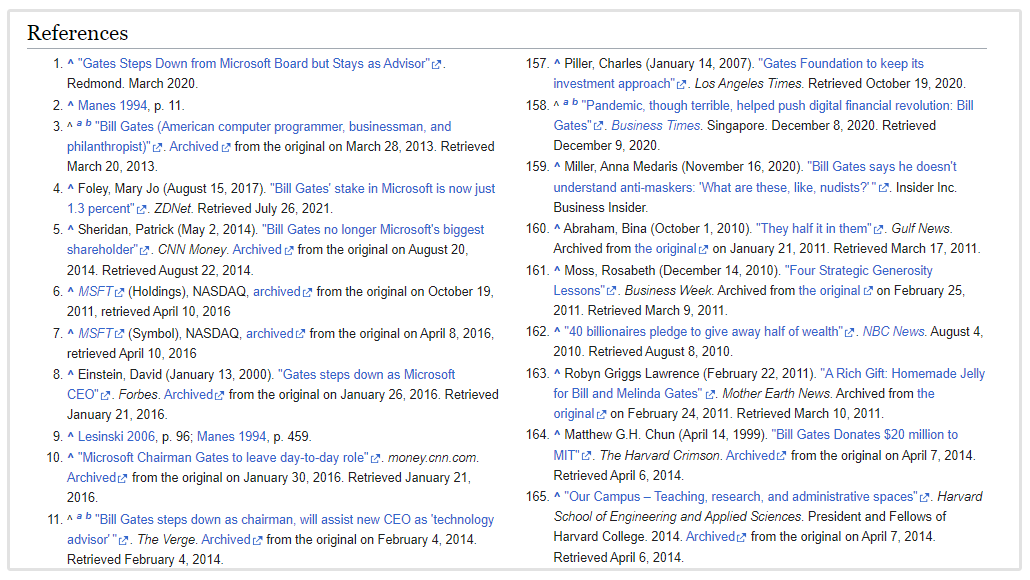 Wikipedia-Referenzen für das Web